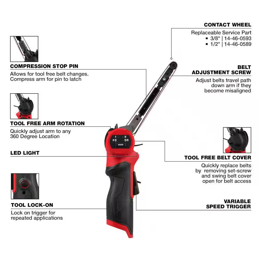 Milwaukee 2482-20 M12 FUEL 1/2" X 18" Bandfile (Tool Only)