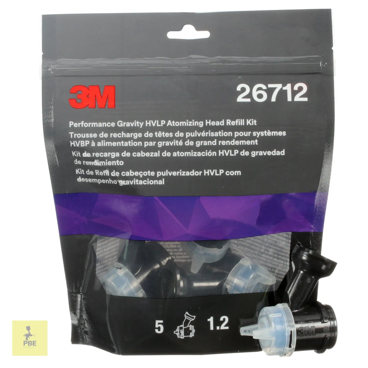 3M™ Atomizing Head Refill Kit for Performance Spray Gun, 1.2 mm, 5 Pack, 26712