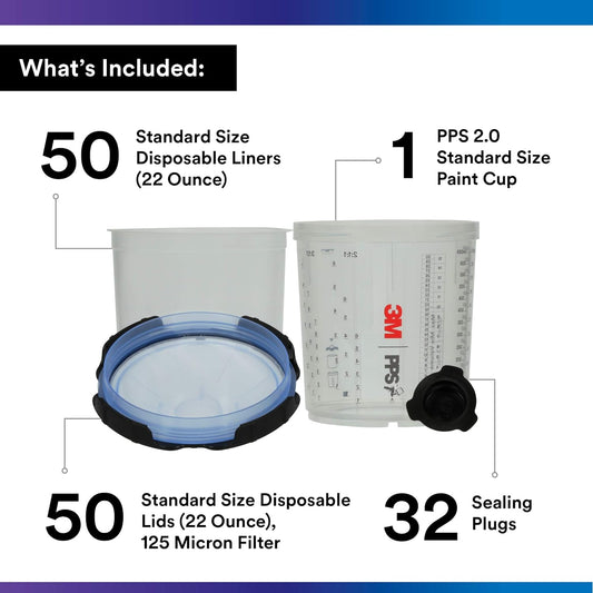 3M™ PPS Cups and Liner System 2.0, 125 Micron