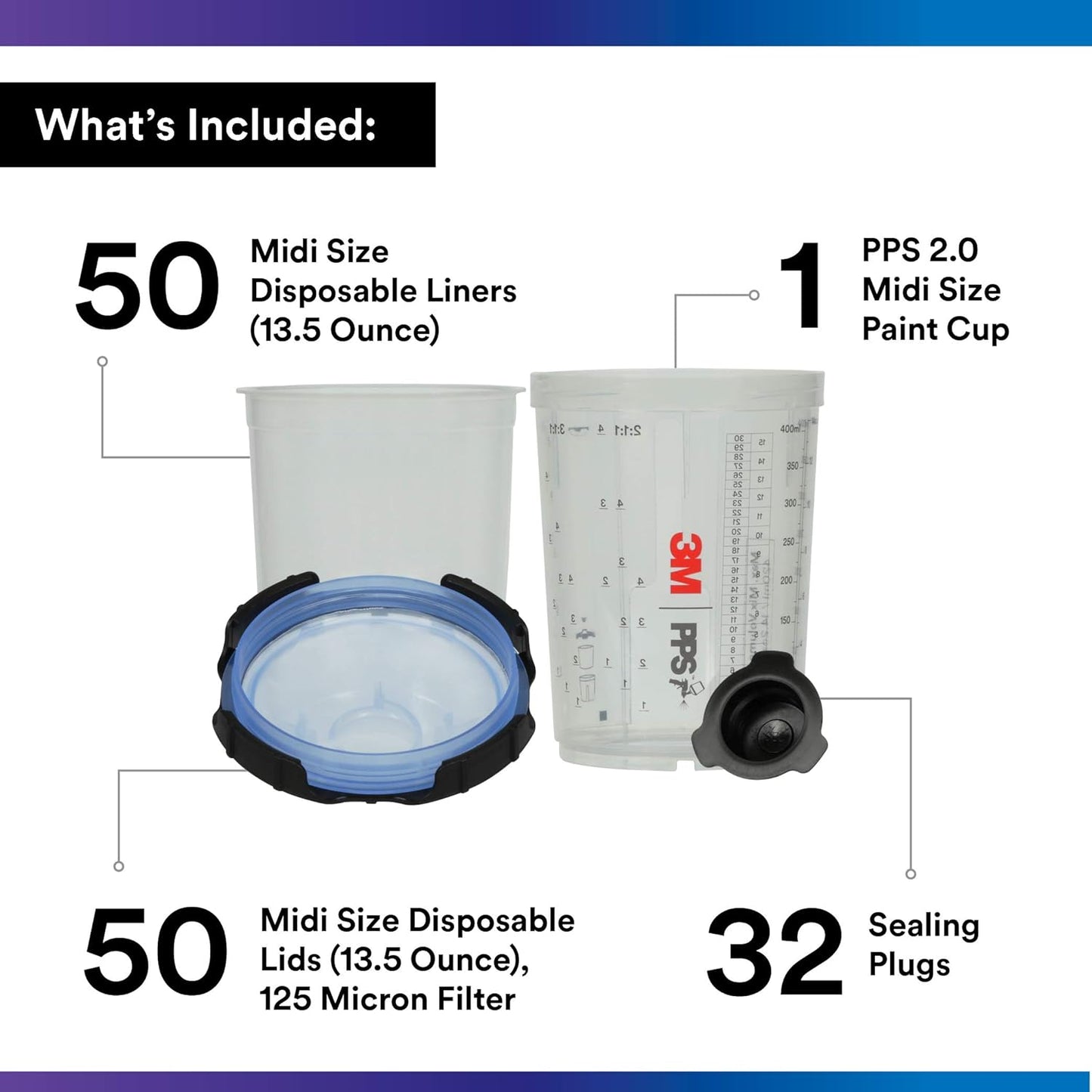 3M™ PPS Cups and Liner System 2.0, 125 Micron
