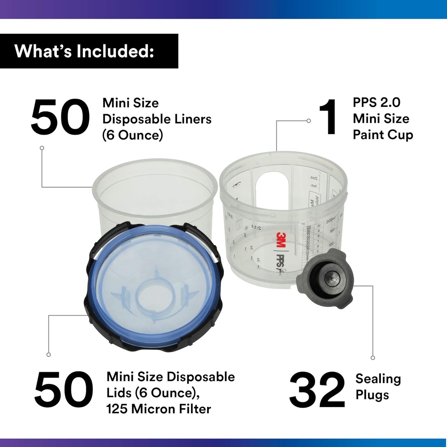 3M™ PPS Cups and Liner System 2.0, 125 Micron