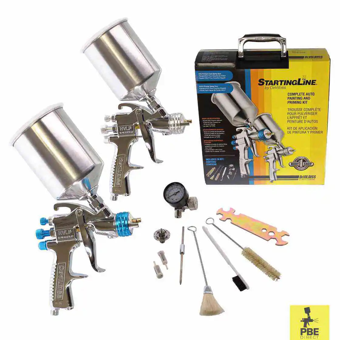 DeVilbiss StartingLine HVLP Gravity Feed Paint and Primer Spray Gun Kit - 802343