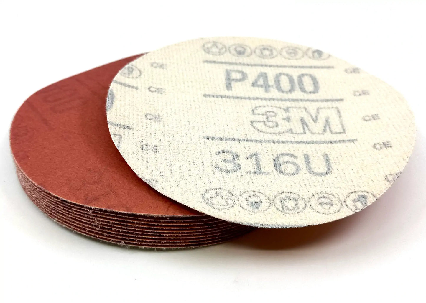 3M 01294 Hookit Red Abrasive Discs, P400, 5-inch - 50 Pack