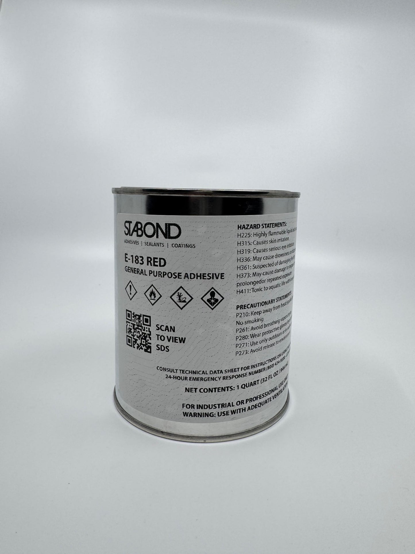 Stabond E-183 General Purpose Synthetic Elastomer Adhesive – Bonds Wood, EPS, Cork, Metal, Fiberglass – Red/Natural