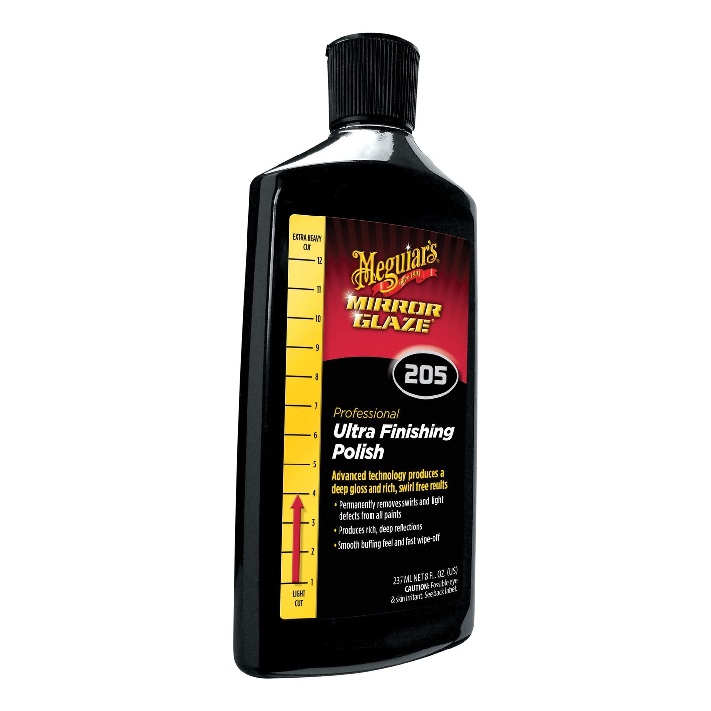 Meguiar's Mirror Glaze, M20508, Ultra Finishing Polish, 8 oz Bottle, High Gloss, Creamy White, Liquid
