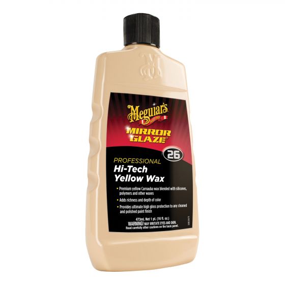 Meguiar's® Mirror Glaze® M2616 Hi-Tech Wax, 16 oz Tin Box, High Gloss, Light Yellow, Paste