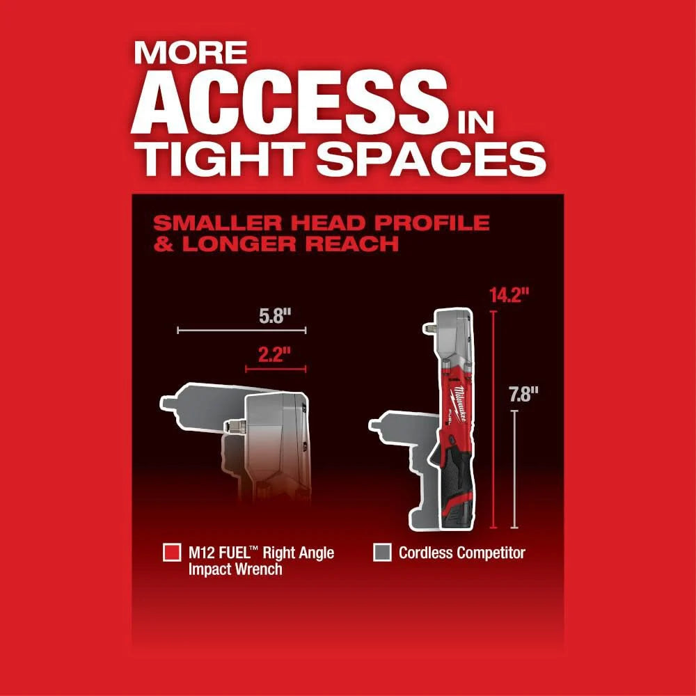 Milwaukee 2565-20 M12 FUEL 1/2" Right Angle Impact Wrench w/ Friction Ring (Bare Tool)