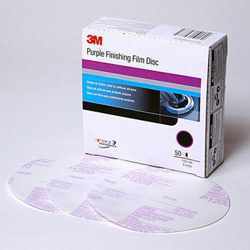 3M™ Purple Finishing Film, 6" Hookit (600-1500 Grit), 50 Discs, 1 Box
