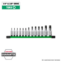 Milwaukee 13 pc 1/4" and 3/8" Drive TORX® Bit Socket Set — 48-22-9532