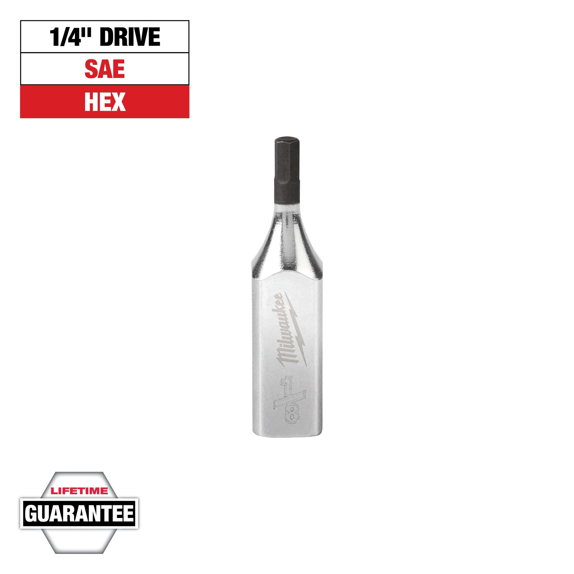Milwaukee 1/4" Drive 1/8" Hex Bit Socket — 45-34-1024