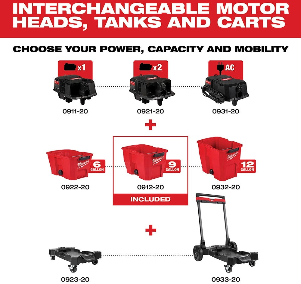 Milwaukee® M18™ 9 Gal. Wet/Dry Vacuum Tank, 0912-20