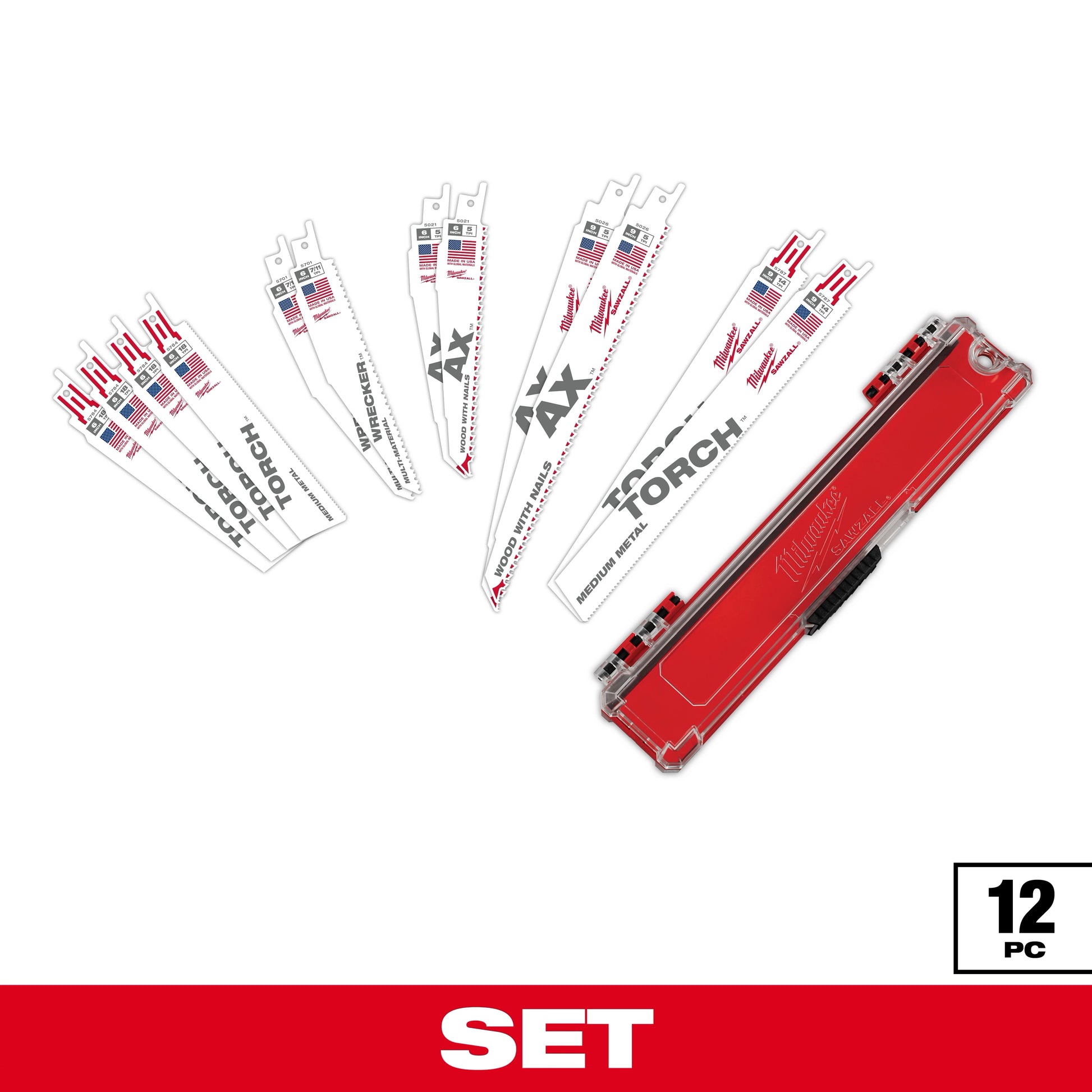 Milwaukee 12 PC Demolition SAWZALL® Blade Set — 49-22-1129