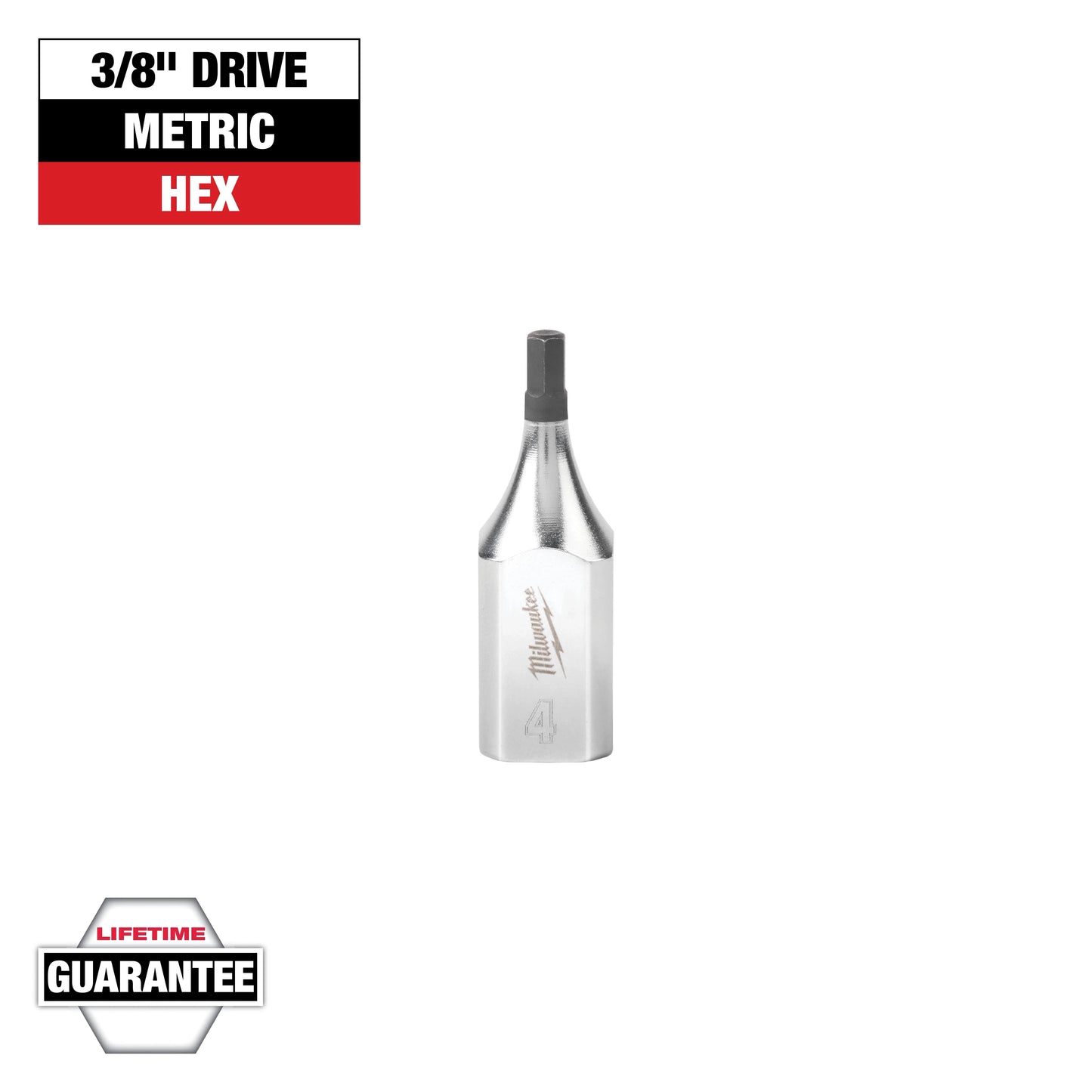 Milwaukee 3/8" Drive 4mm Hex Bit Socket — 45-34-1050