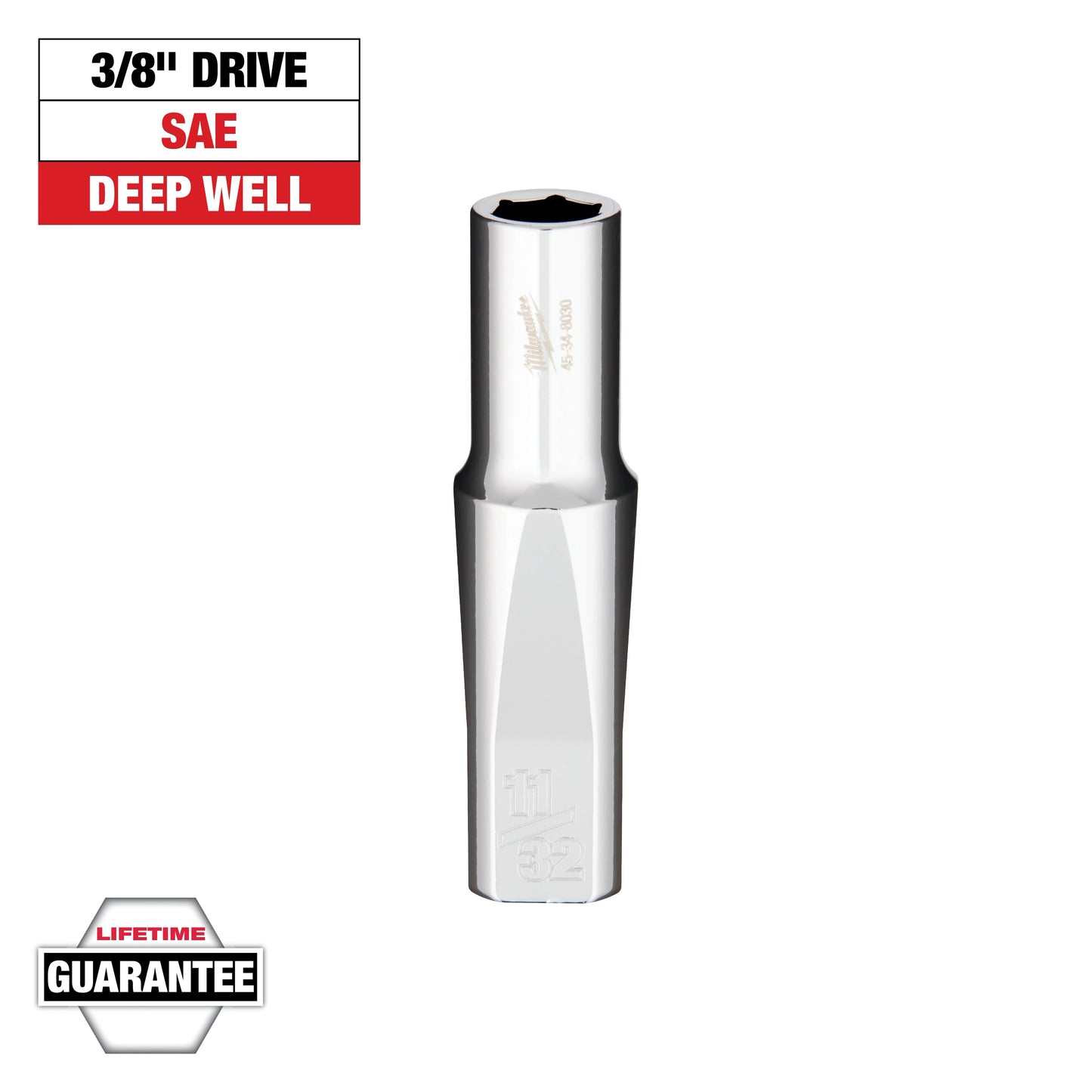 Milwaukee 3/8" Drive 11/32" Deep Socket — 45-34-8030