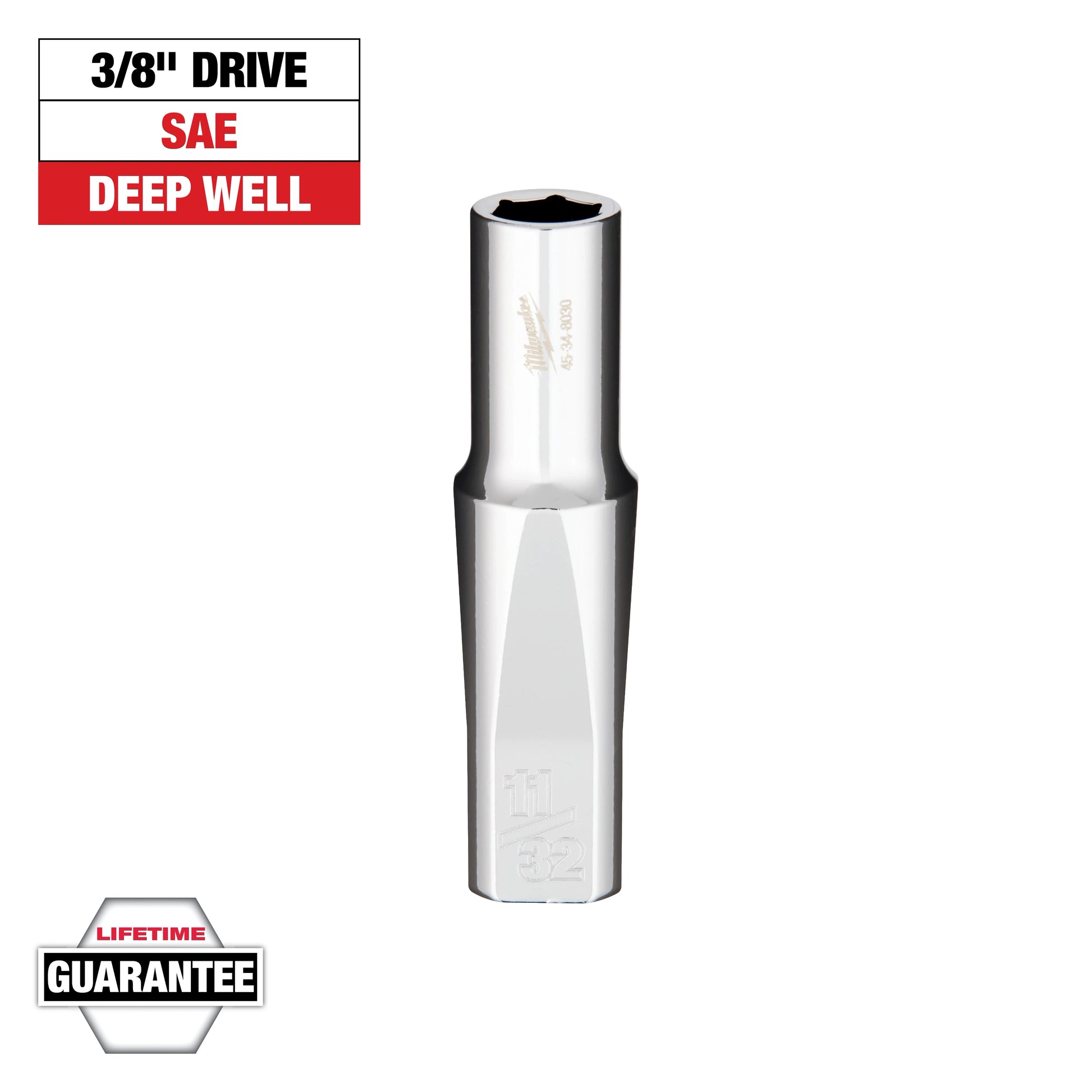 Milwaukee 3/8" Drive 11/32" Deep Socket — 45-34-8030