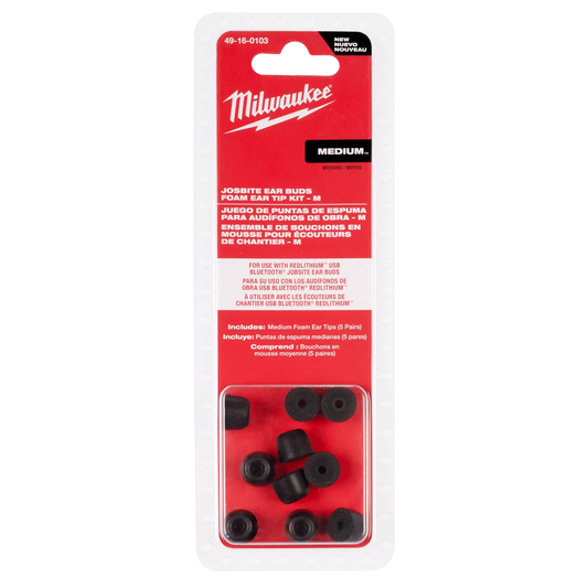 Milwaukee Jobsite Earbuds Foam Ear Tip Kit - M — 49-16-0103