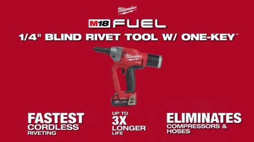 Milwaukee M18 FUEL™ 1/4" Blind Rivet Tool w/ ONE-KEY™ Kit — 2660-22CT