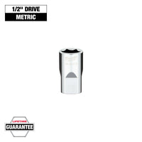 Milwaukee 1/2" Drive 15MM Metric 6-Point Socket with FOUR FLAT™ Sides — 45-34-9116