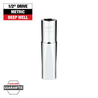 Milwaukee 1/2" Drive 14MM Metric 6-Point Deep Socket with FOUR FLAT™ Sides — 45-34-9138
