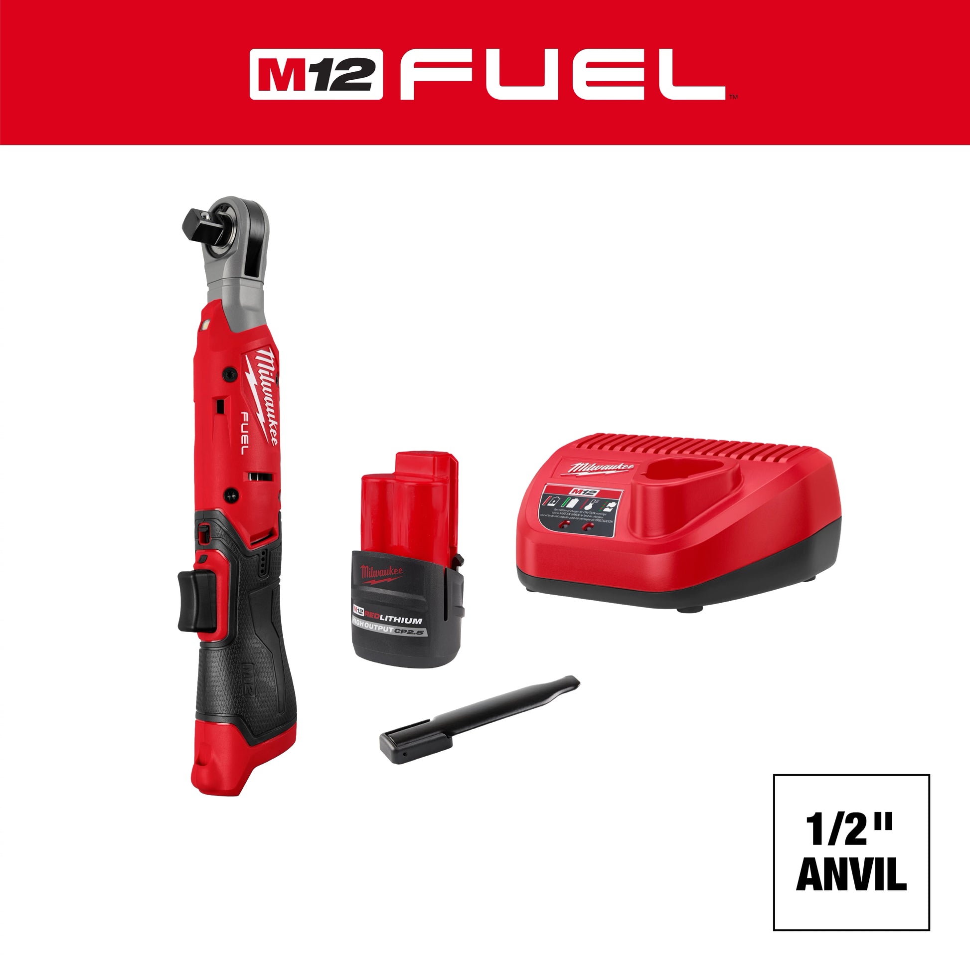 Milwaukee M12 FUEL™ 1/2" Ratchet Kit — 3054-21