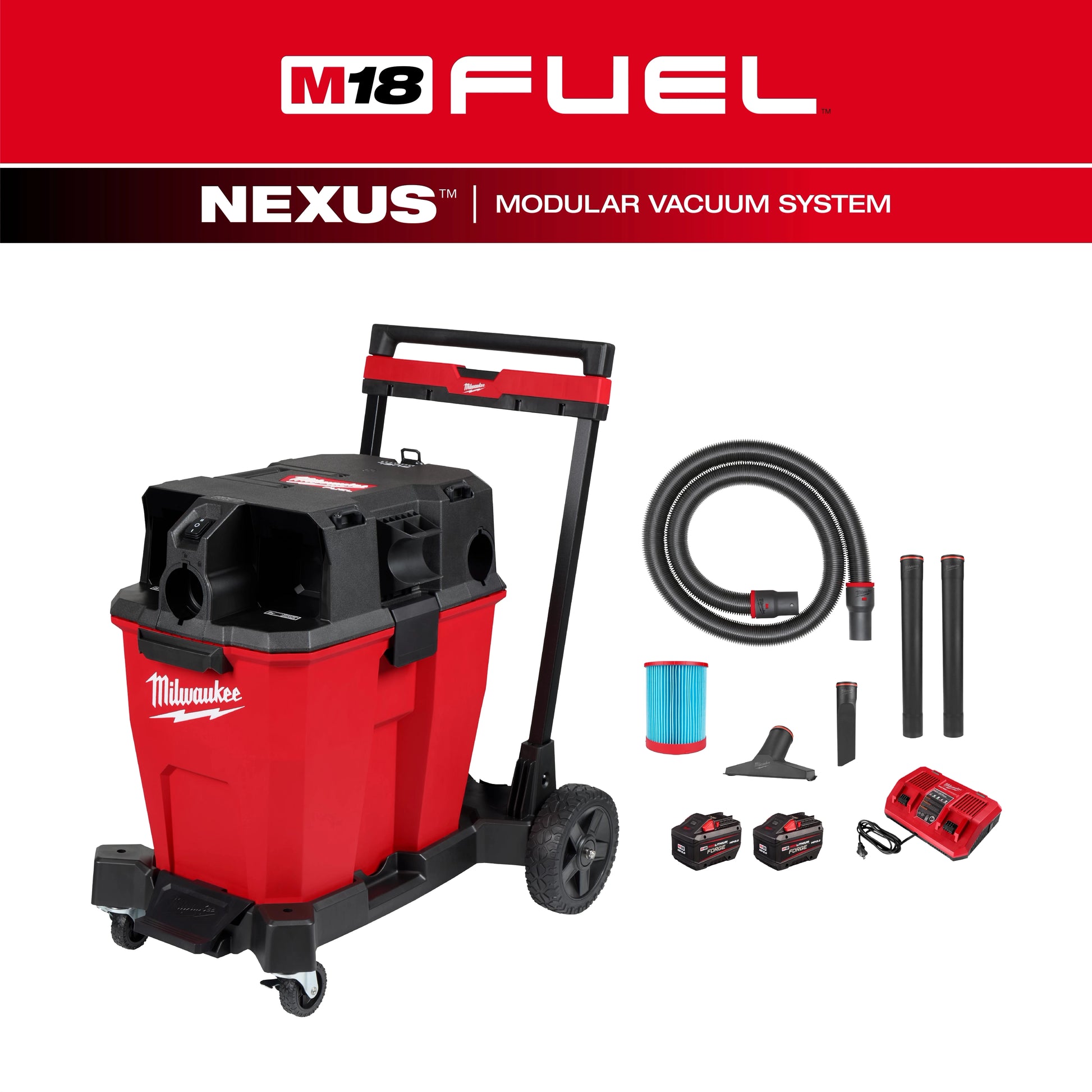 Milwaukee M18 FUEL™ NEXUS™ 12 Gallon Dual Battery Wet/Dry Vacuum Kit — 0930-22HD