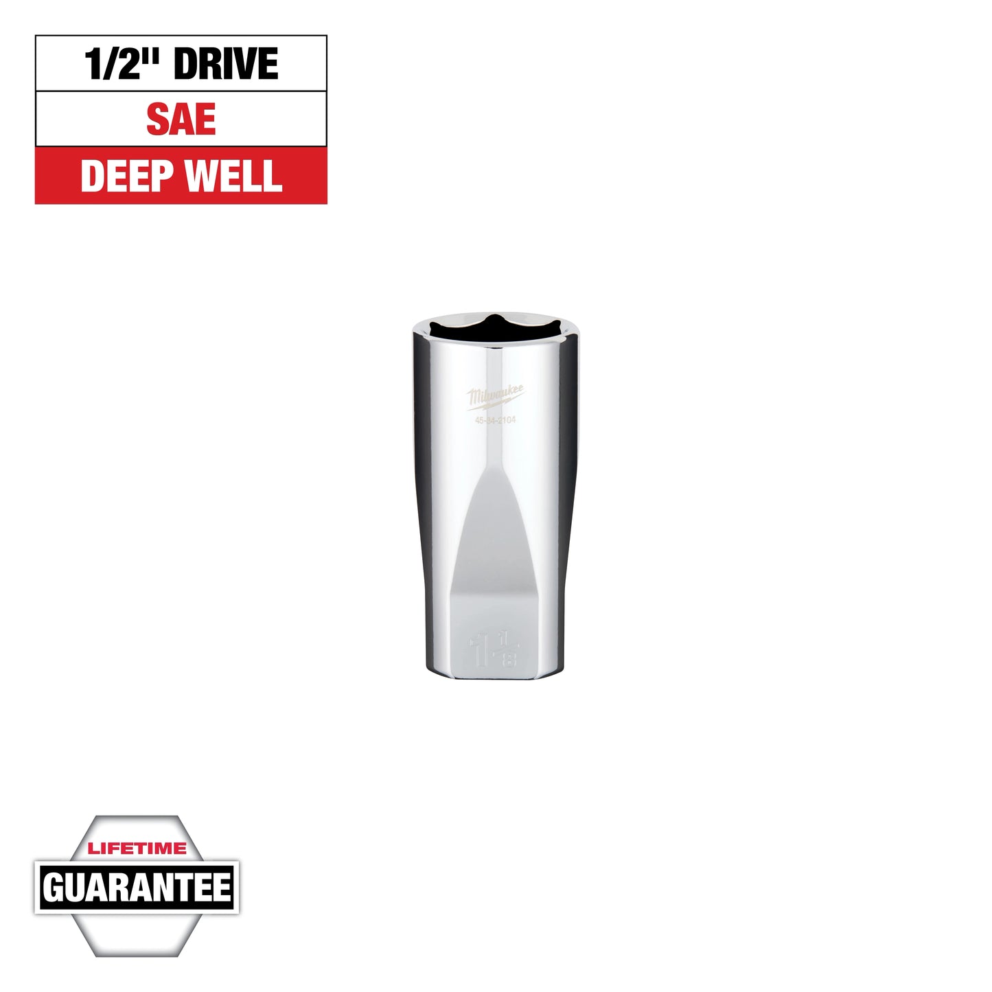 Milwaukee 1/2" Drive 1-1/8" Deep Socket — 45-34-2104