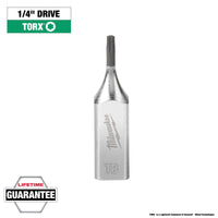 Milwaukee 1/4" Drive T8 TORX® Bit Socket — 45-34-1000