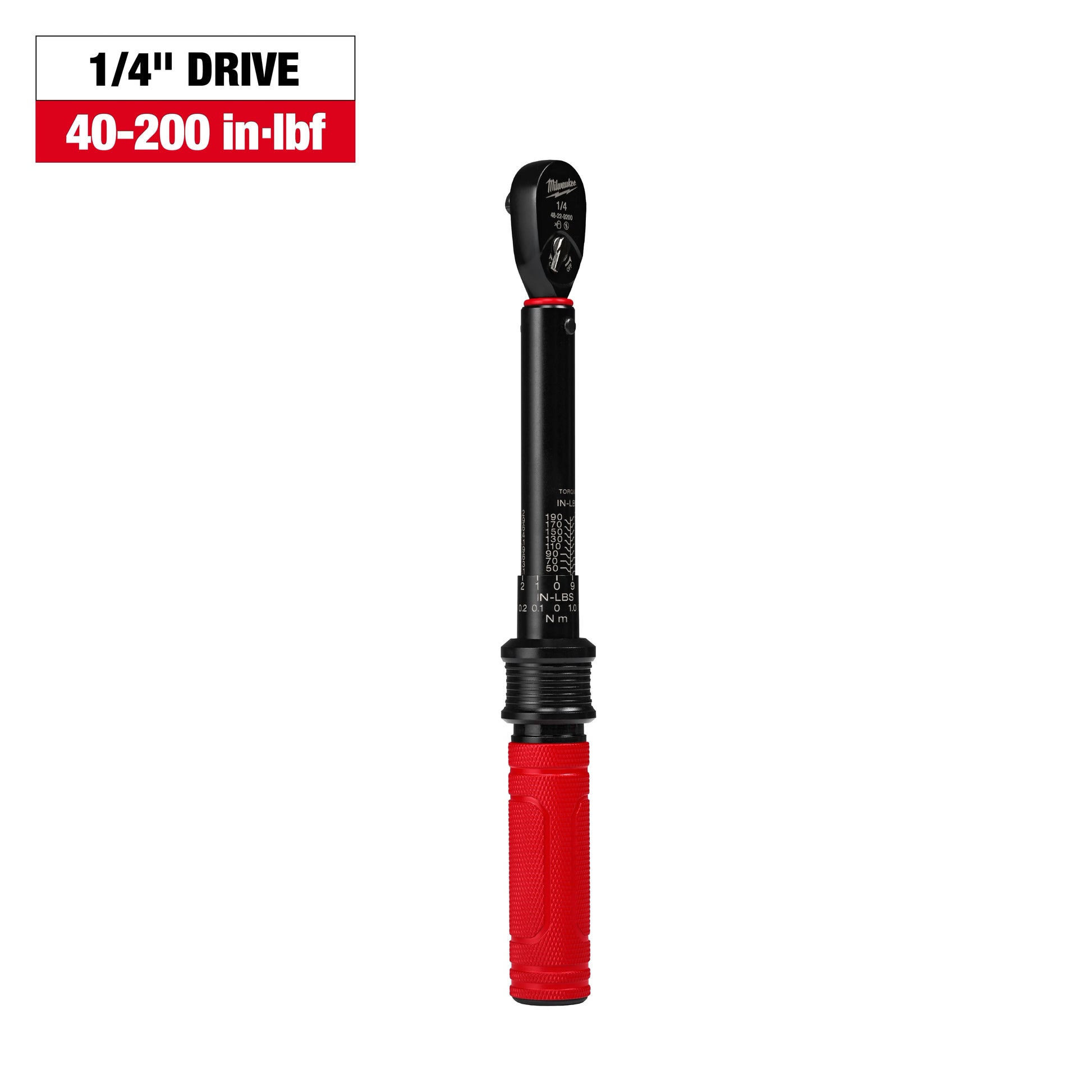 Milwaukee 1/4” Drive Click Torque Wrench (40-200 in·lbf) — 48-22-9200