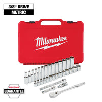 Milwaukee 3/8" Drive 32 pc Ratchet & Socket Set - Metric — 48-22-9508