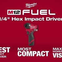 Milwaukee M12 FUEL™ 1/4" Hex Impact Driver — 3453-20