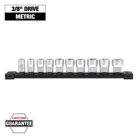 Milwaukee 10 pc 3/8" Metric Sockets with FOUR FLAT™ Sides — 48-22-9503