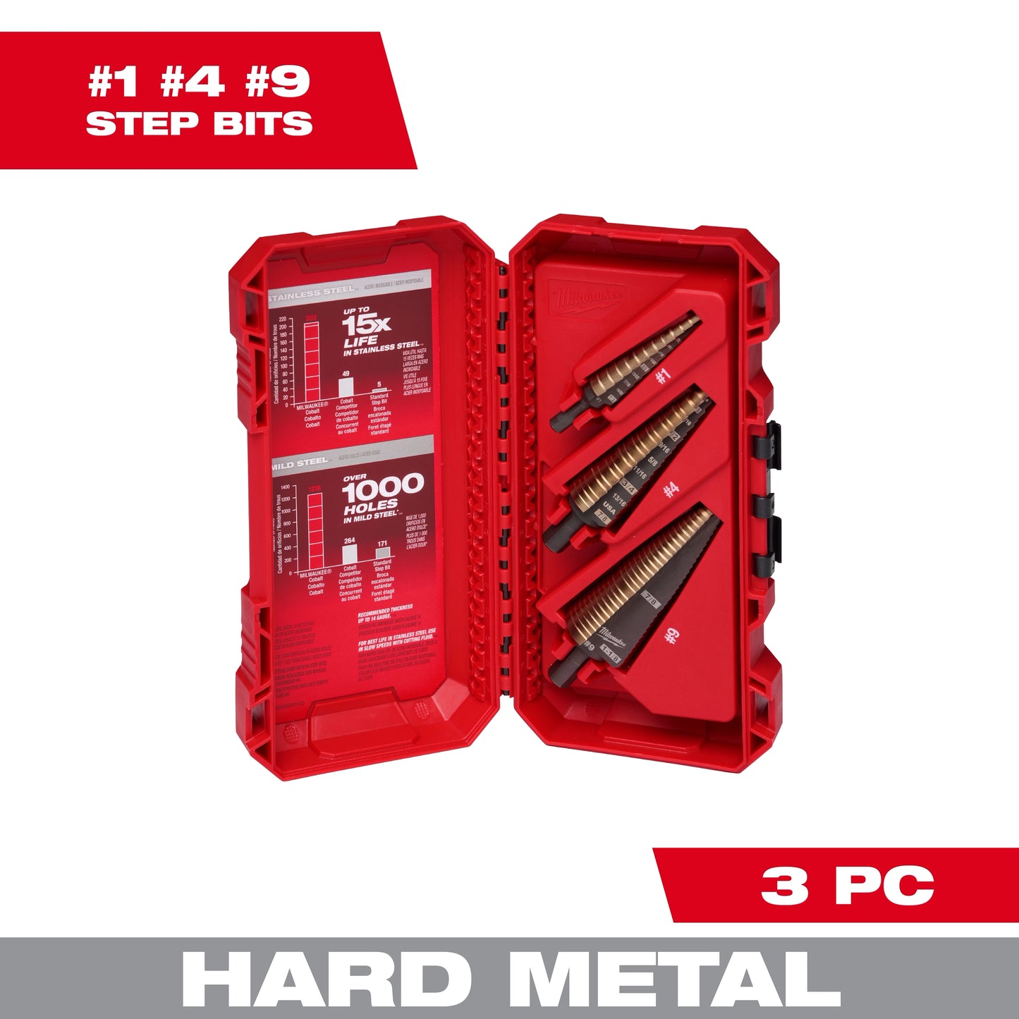 Milwaukee Cobalt Step Bit Kit (3 PC) — 48-89-9291