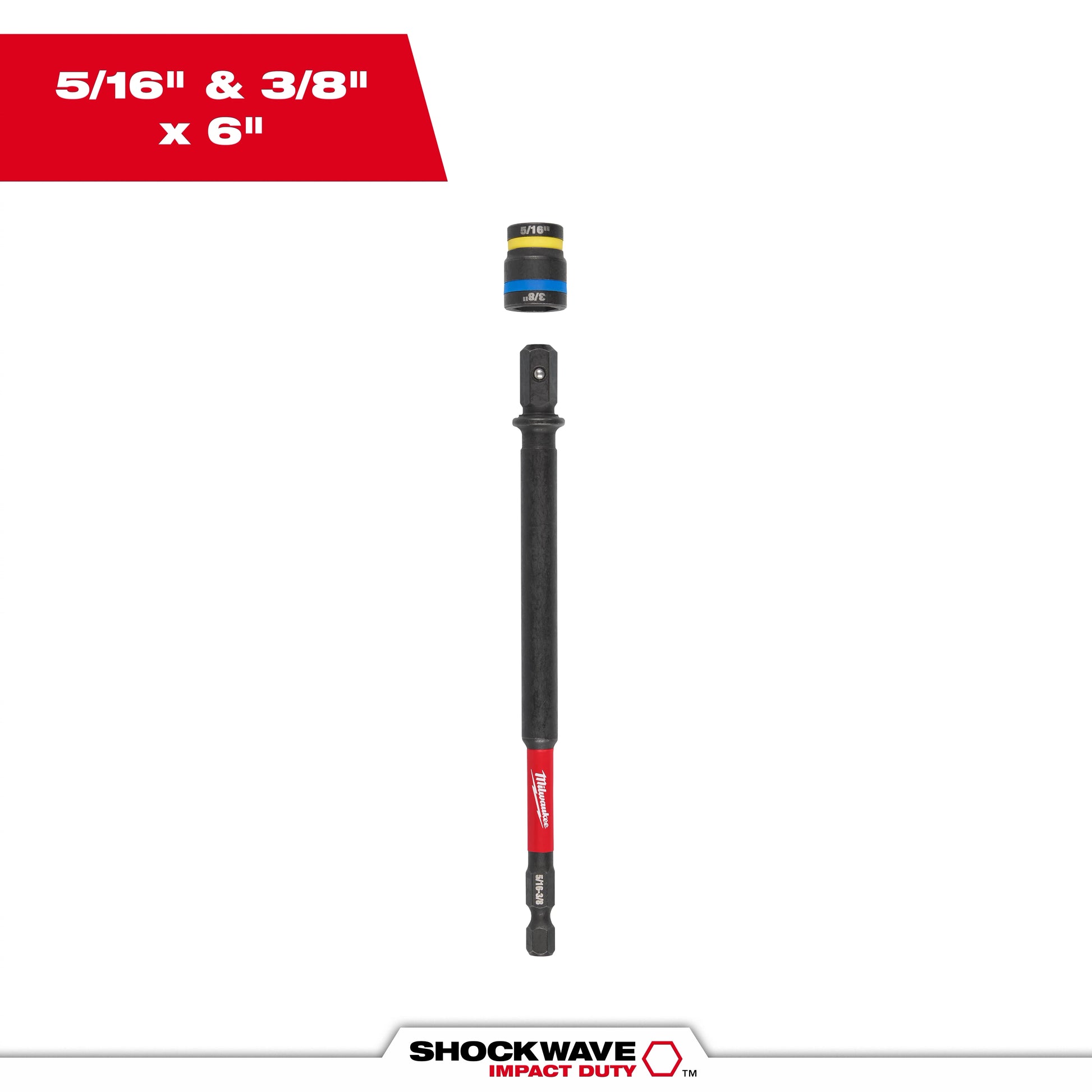 Milwaukee SHOCKWAVE™ Impact Duty 5/16” and 3/8” x 6” QUIK-CLEAR™ 2-in-1 Magnetic Nut Driver — 49-66-4746