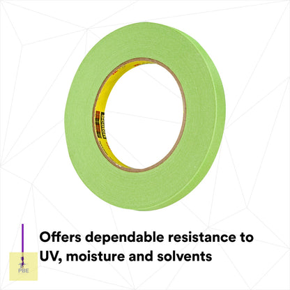 3M Performance Green Masking Tape 233+, 26332, 12 mm x 55 m, Case of 48