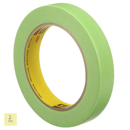 3M Performance Green Masking Tape 233+, 26334, 18 mm x 55 m, Case of 48