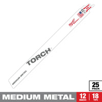 Milwaukee 12" 18 TPI TORCH™ SAWZALL® Blade for Medium Metal (25 PK) — 48-00-8789