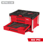 Milwaukee 60 pc. Metric & SAE Combination Wrench Set with PACKOUT™ 4 Drawer Tool Box — 48-22-9492
