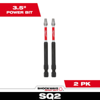 Milwaukee SHOCKWAVE™ Impact Duty 3-1/2" SQ2 Bit (2 PK) — 48-32-4672