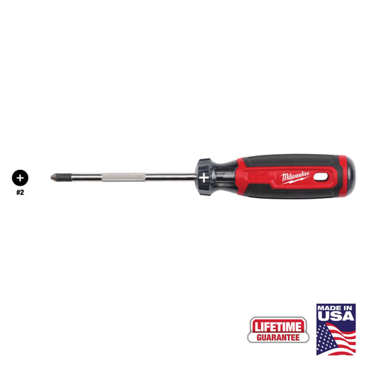 Milwaukee #2 Phillips 4" Cushion Grip Screwdriver (USA) — MT202