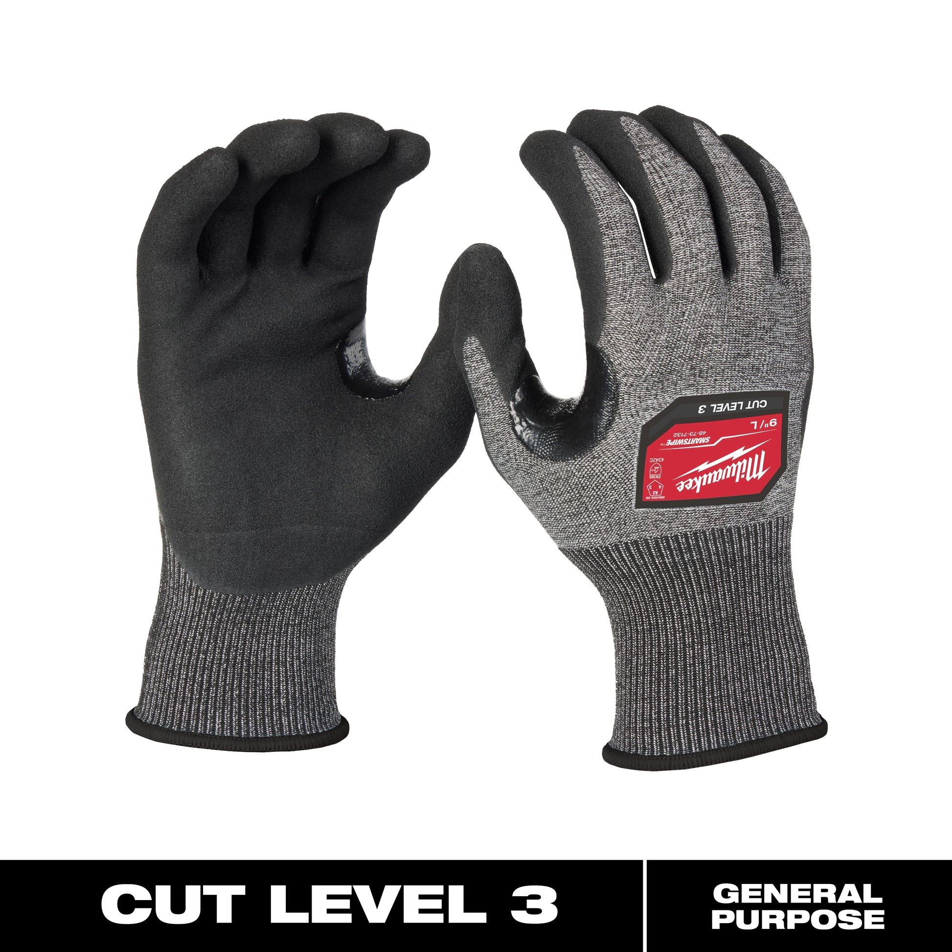 Milwaukee Cut Level 3 High-Dexterity Nitrile Dipped Gloves - M — 48-73-7131