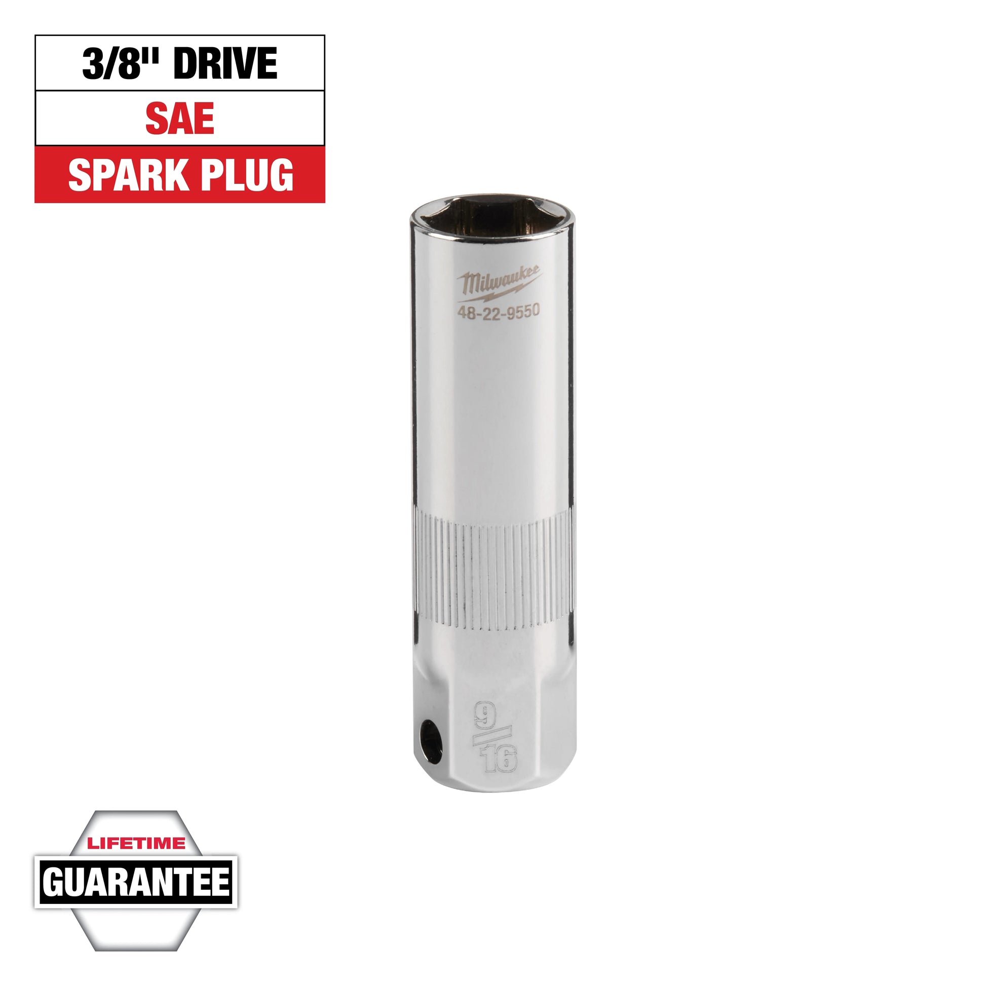 Milwaukee 3/8" Drive 9/16" Spark Plug Socket — 48-22-9550