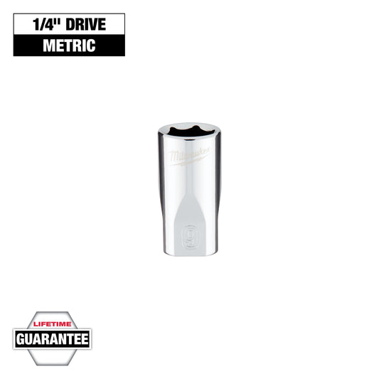 Milwaukee 1/4" Drive 9mm Metric Socket with FOUR FLAT™ Sides — 45-34-9035
