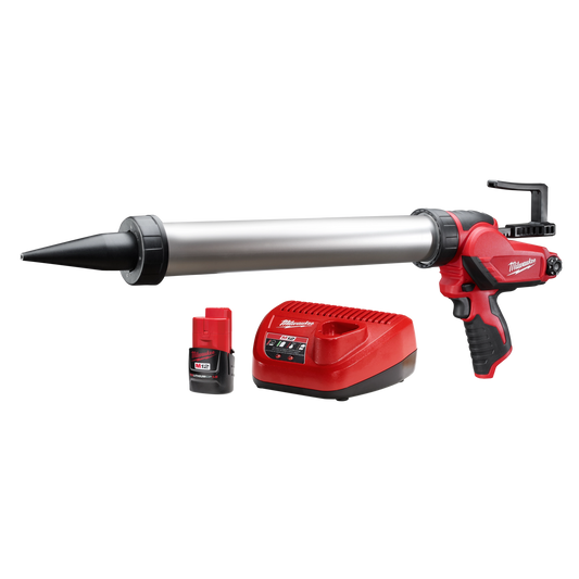 Milwaukee M12™ 20 oz. Aluminum Barrel Sausage Style Caulk and Adhesive Gun Kit — 2442-21