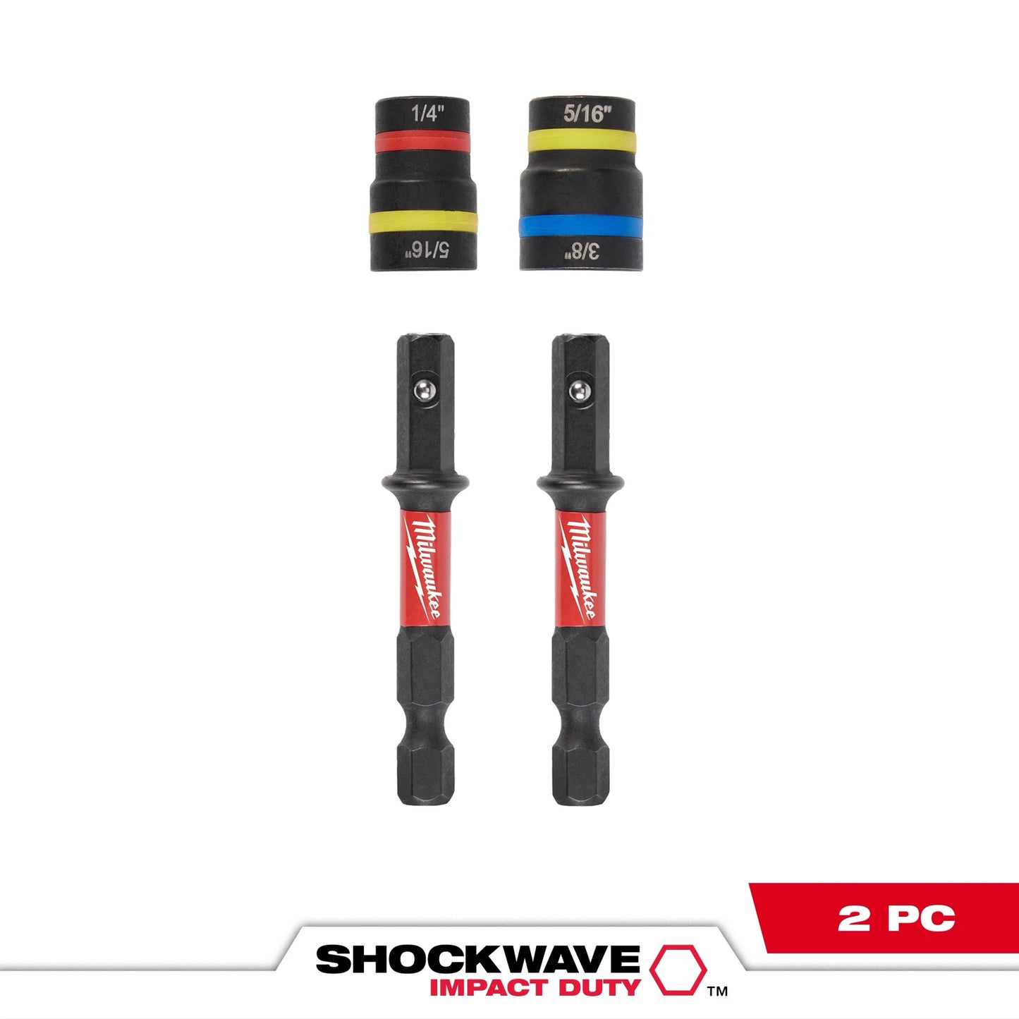 Milwaukee 2 PC SHOCKWAVE™ Impact Duty QUIK-CLEAR™ 2-in-1 Magnetic Nut Driver Set — 49-66-4565