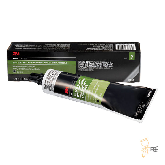 3M™ Super Weatherstrip and Gasket Adhesive, 08008, 5 oz Tube, Paste, Black, 24 hr Curing