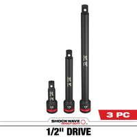 Milwaukee 3 PC SHOCKWAVE™ Impact Duty 1/2"Drive Extension Set — 49-66-6715