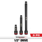 Milwaukee 3 PC SHOCKWAVE™ Impact Duty 1/2"Drive Extension Set — 49-66-6715