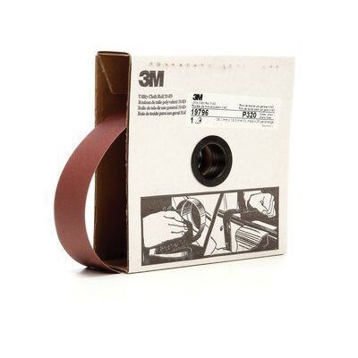 3M 19796 314D Series Utility Cloth Roll, 1-1/2 in W x 20 yd L, P320 Grit, Very Fine Grade, Aluminum Oxide - part 19796