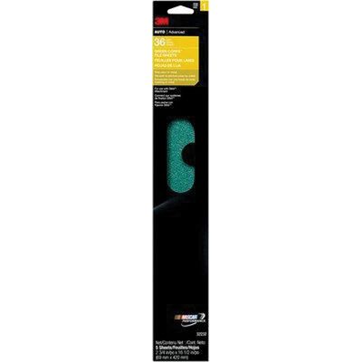 3M Green Corps™ 32232 Coated File Sheet, 2-3/4 in W x 16-1/2 in L, 36 Grit, Coarse Grade, Green, Dry - part 32232