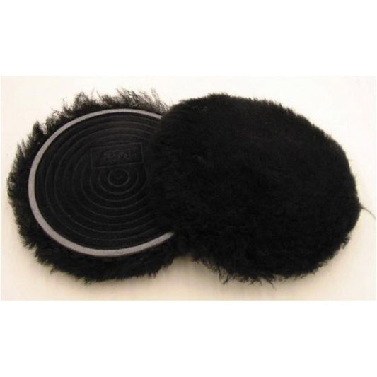 3M Finesse-It™ 85100 Single Sided Natural Buffing Pad, 5-1/4 in Dia, Hook and Loop Attachment, Wool Pad, Black - part 85100